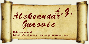 Aleksandar Gurović vizit kartica